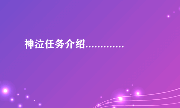 神泣任务介绍.............