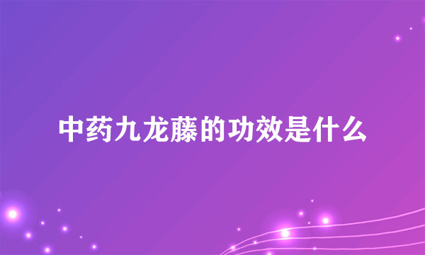 中药九龙藤的功效是什么