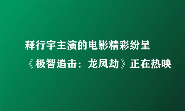 释行宇主演的电影精彩纷呈 《极智追击：龙凤劫》正在热映