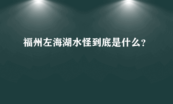 福州左海湖水怪到底是什么？