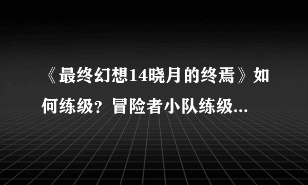 《最终幻想14晓月的终焉》如何练级？冒险者小队练级方法分享