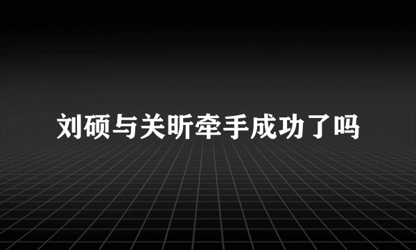 刘硕与关昕牵手成功了吗