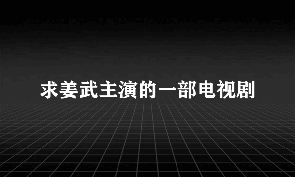 求姜武主演的一部电视剧