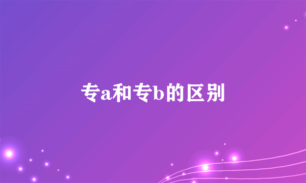 专a和专b的区别