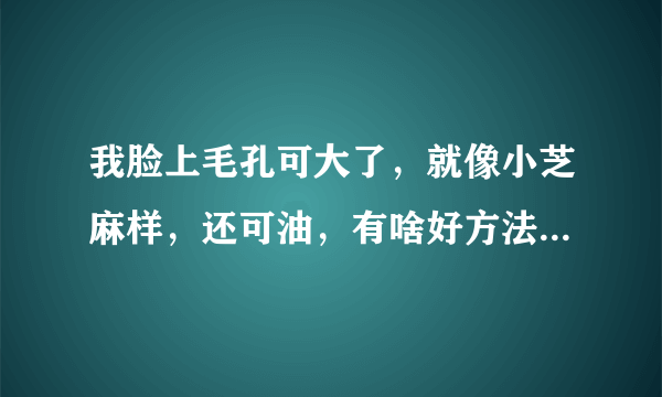 我脸上毛孔可大了，就像小芝麻样，还可油，有啥好方法吗？谢谢了