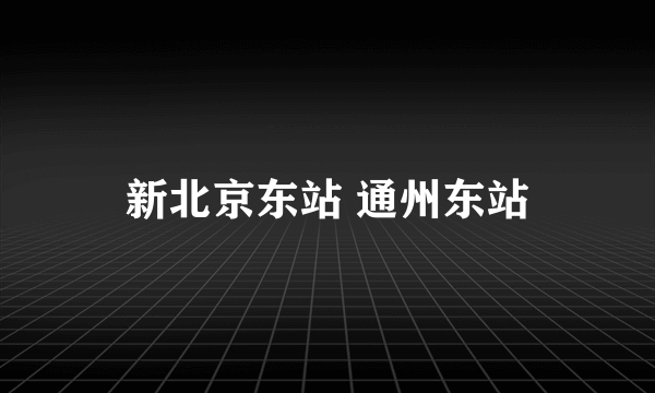 新北京东站 通州东站