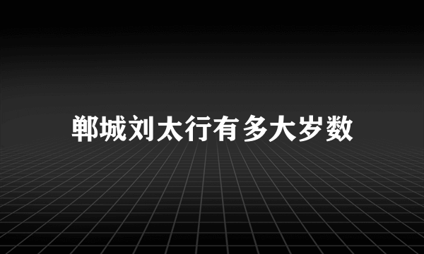 郸城刘太行有多大岁数