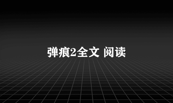 弹痕2全文 阅读