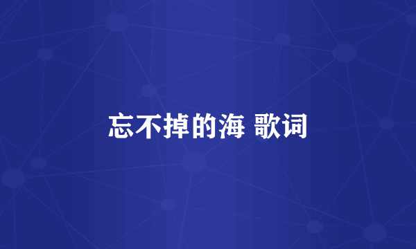 忘不掉的海 歌词