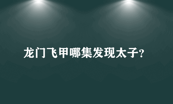 龙门飞甲哪集发现太子？
