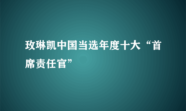 玫琳凯中国当选年度十大“首席责任官”