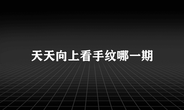 天天向上看手纹哪一期