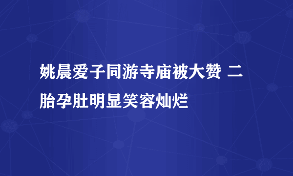 姚晨爱子同游寺庙被大赞 二胎孕肚明显笑容灿烂