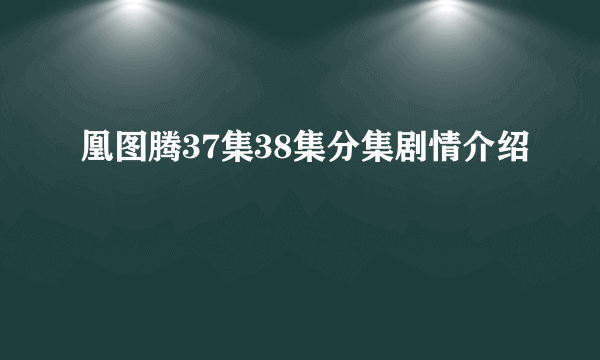 凰图腾37集38集分集剧情介绍