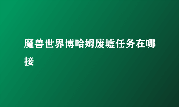 魔兽世界博哈姆废墟任务在哪接