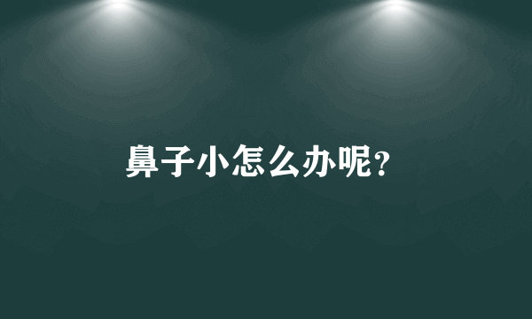 鼻子小怎么办呢？