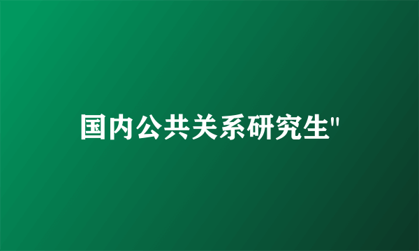 国内公共关系研究生
