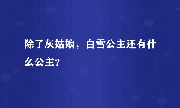 除了灰姑娘，白雪公主还有什么公主？
