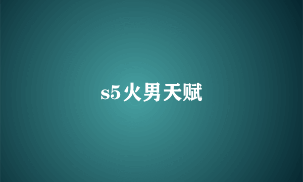 s5火男天赋