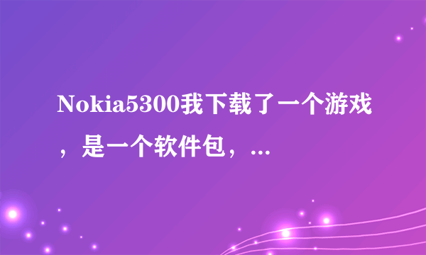 Nokia5300我下载了一个游戏，是一个软件包，怎么在手机里面运行阿？