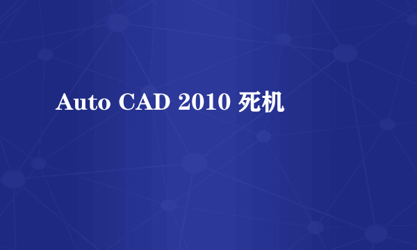 Auto CAD 2010 死机