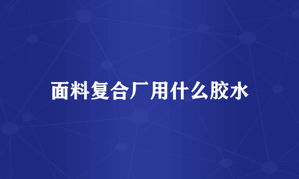 面料复合厂用什么胶水