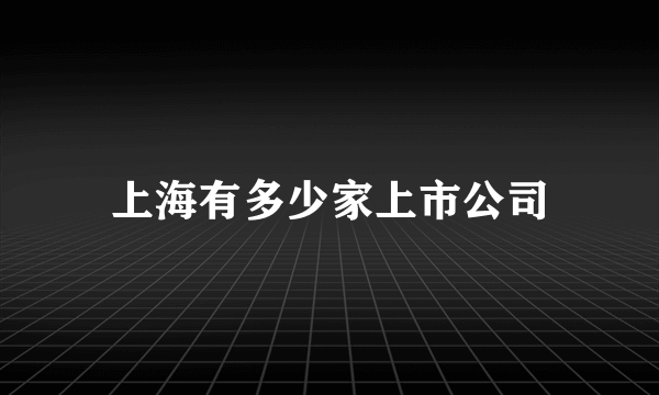 上海有多少家上市公司