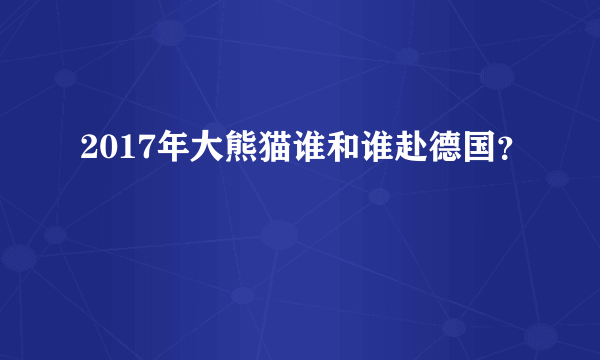 2017年大熊猫谁和谁赴德国？