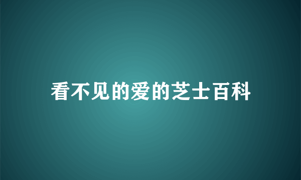 看不见的爱的芝士百科