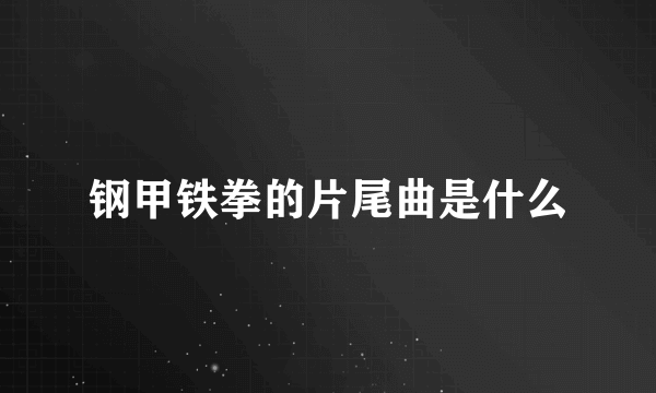 钢甲铁拳的片尾曲是什么