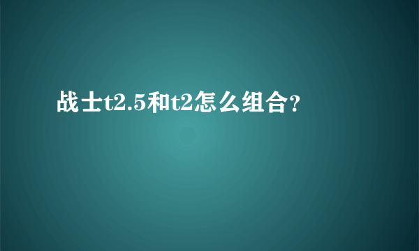 战士t2.5和t2怎么组合？