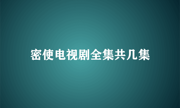 密使电视剧全集共几集