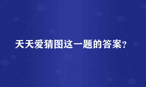 天天爱猜图这一题的答案？