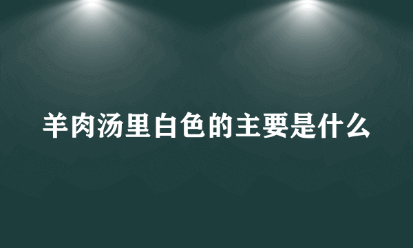 羊肉汤里白色的主要是什么