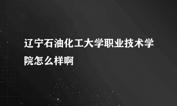 辽宁石油化工大学职业技术学院怎么样啊