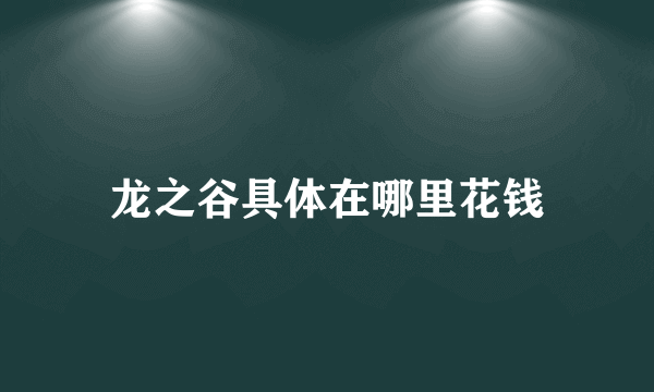 龙之谷具体在哪里花钱