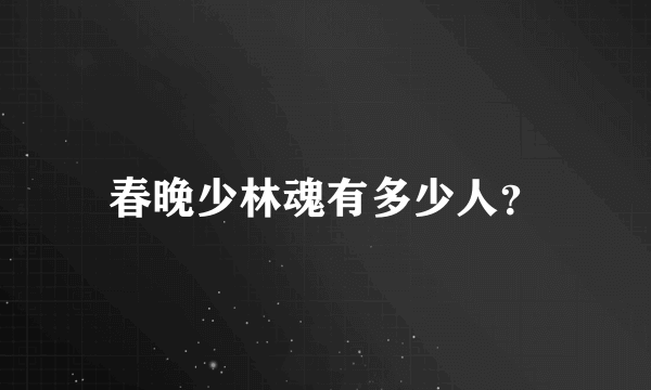 春晚少林魂有多少人？