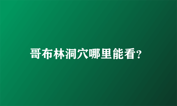 哥布林洞穴哪里能看？