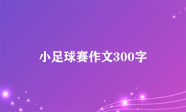 小足球赛作文300字