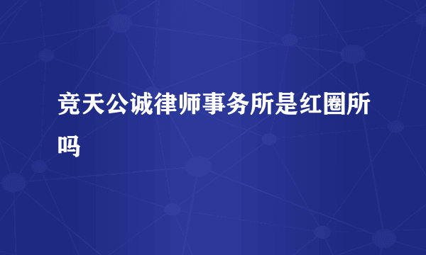 竞天公诚律师事务所是红圈所吗