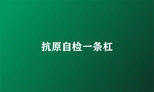 抗原自检一条杠