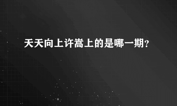 天天向上许嵩上的是哪一期？
