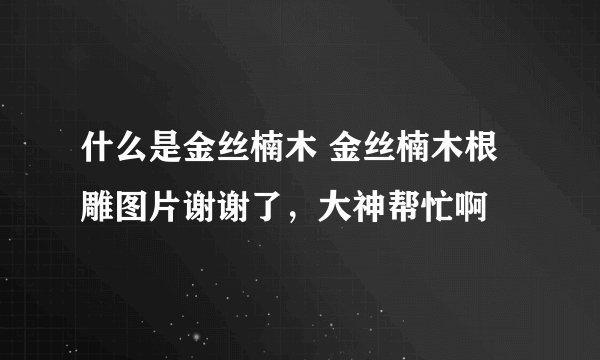 什么是金丝楠木 金丝楠木根雕图片谢谢了，大神帮忙啊