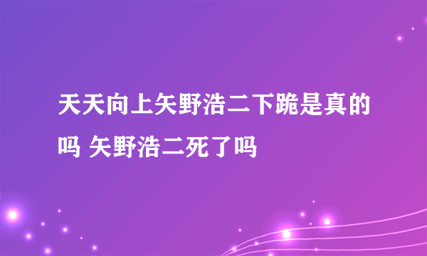 天天向上矢野浩二下跪是真的吗 矢野浩二死了吗
