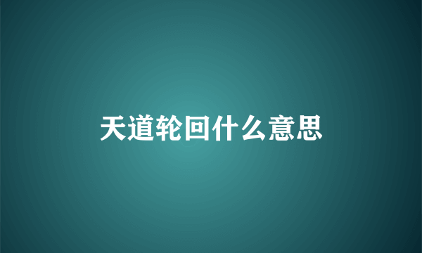 天道轮回什么意思