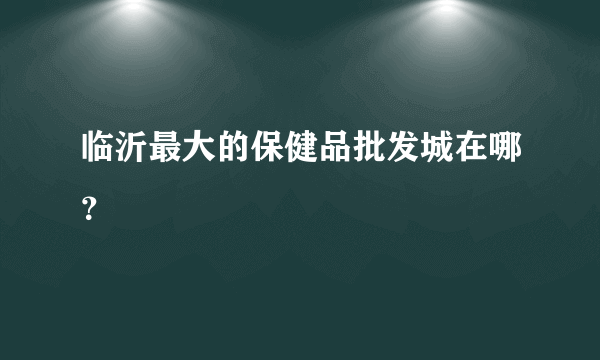 临沂最大的保健品批发城在哪？