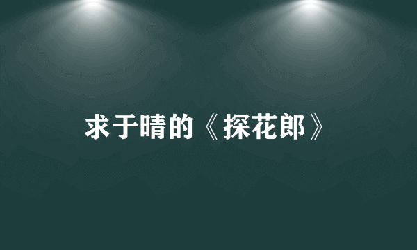 求于晴的《探花郎》