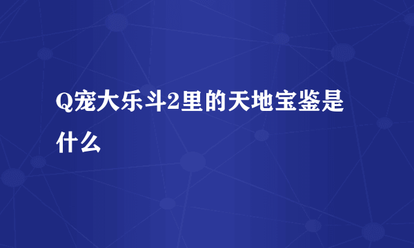 Q宠大乐斗2里的天地宝鉴是什么