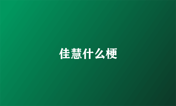 佳慧什么梗