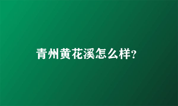 青州黄花溪怎么样？